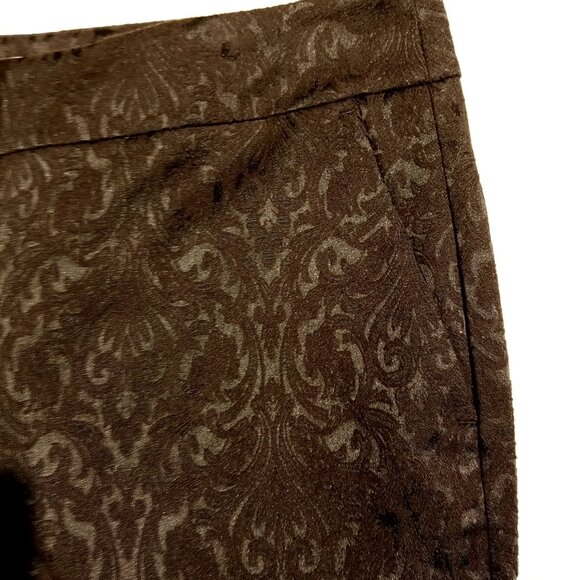 LOFT Pants  sz 10  Black  Textured  Paisley  Tapered Leg  Slim Ankle  Pockets - Picture 5 of 11